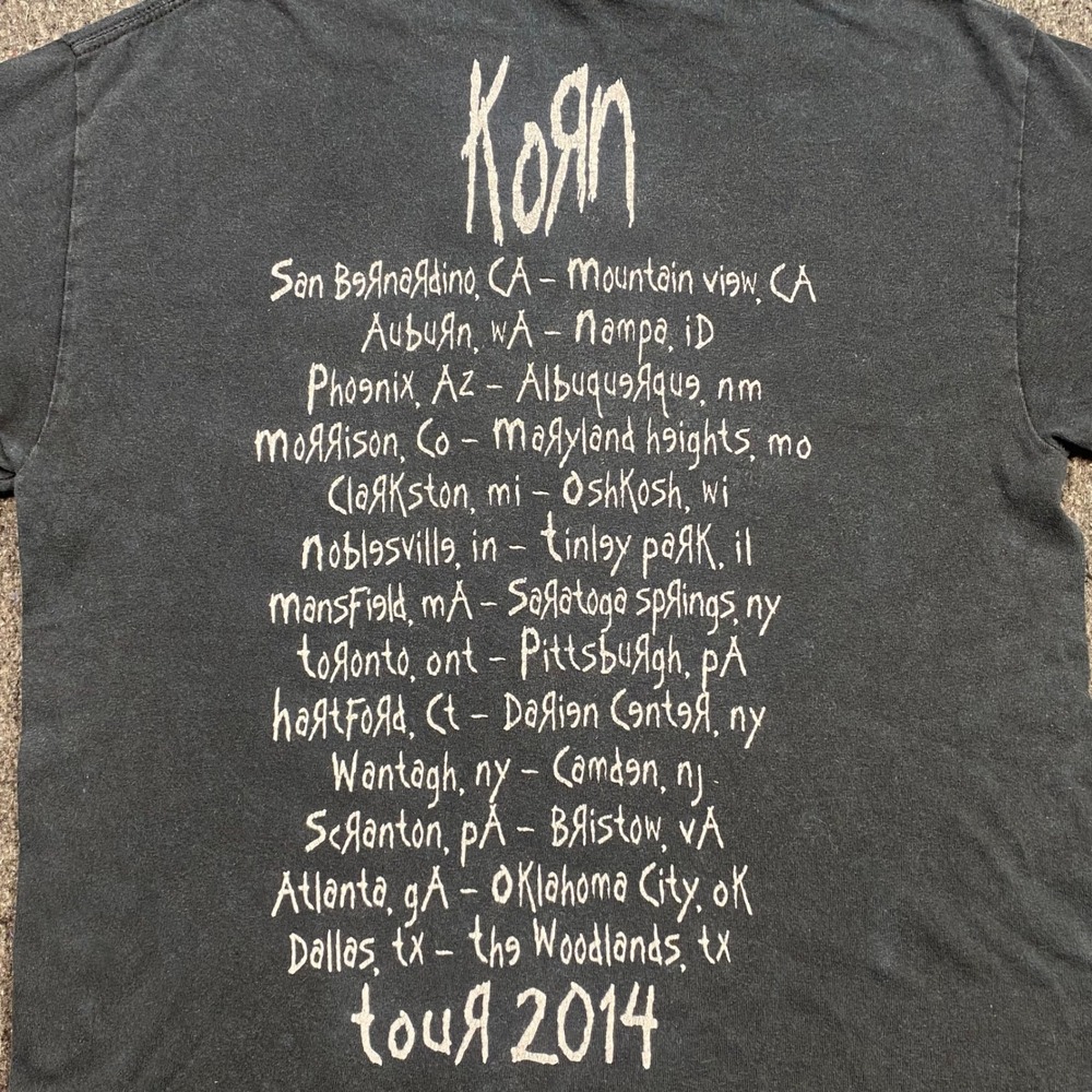 Anvil Korn Tour 2014 T Shirt Medium Mens Black Nu Metal Band Graphic Tee - Picture 8 of 11
